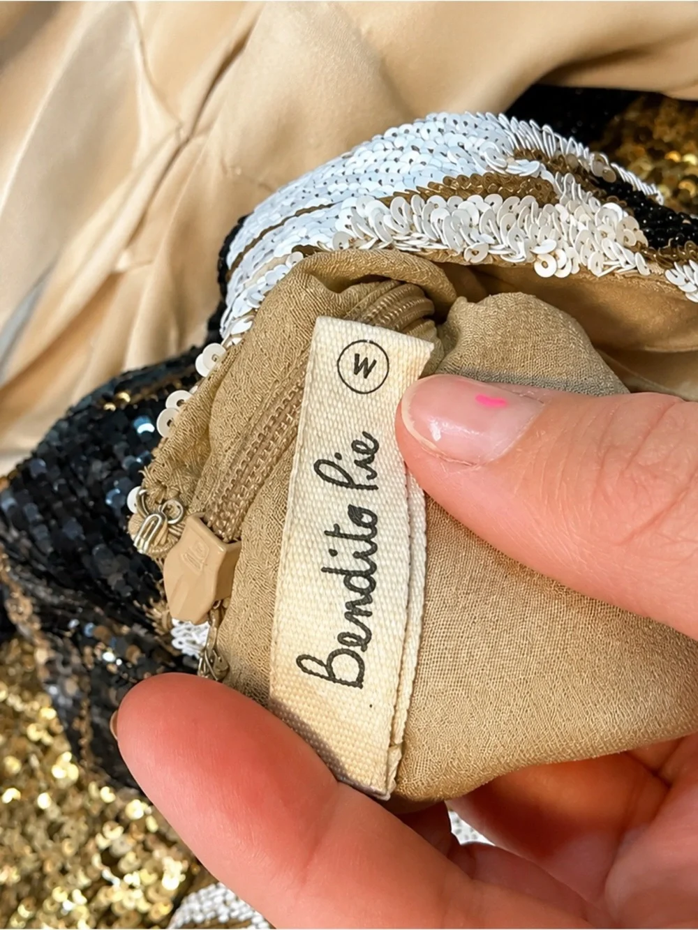 Anthropologie Bendito Pie Sequin Mini Dress size M EUC